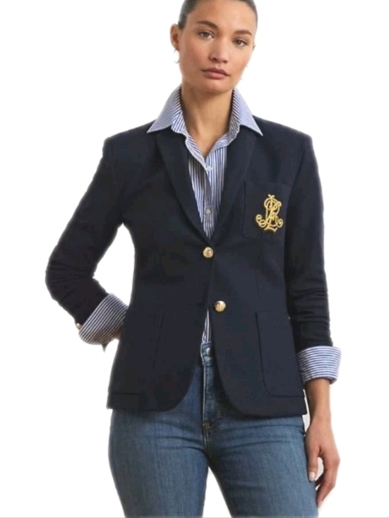 Ralph Lauren Jackets & Blazers - Ralph Lauren Black Blazer with Embroidered Crest & Gold Buttons